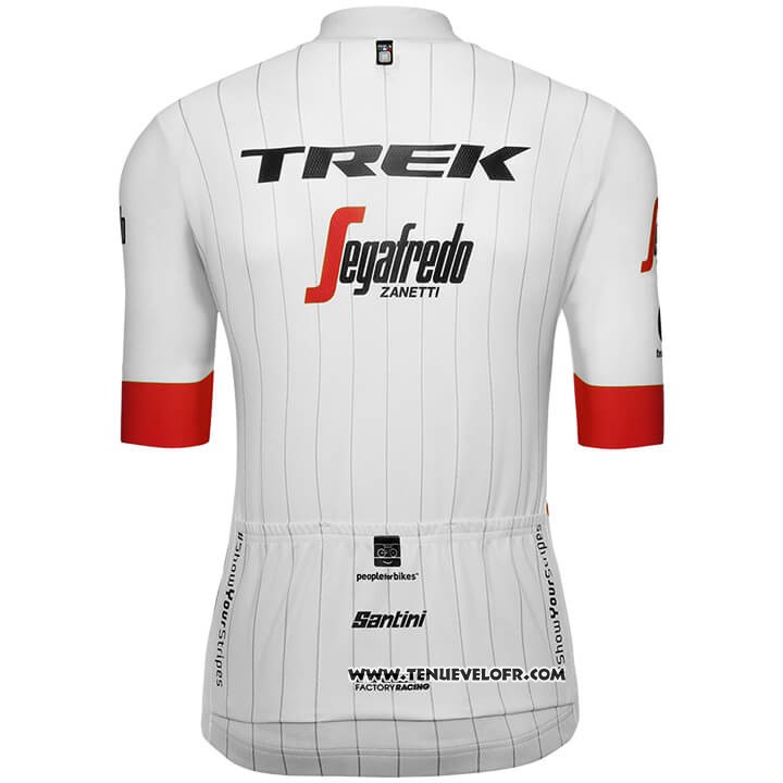 2018 Maillot Ciclismo Trek Segafredo Tour DE France Blanc Rouge Manches Courtes et Cuissard